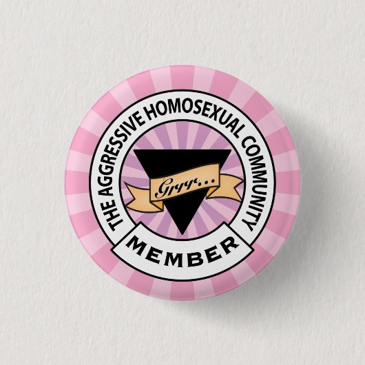 Aggressive Lesbian badge Ronde Button 3,2 Cm (Voorkant)
