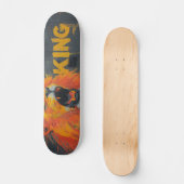 Aggressive Lion Roar Graffiti Mural with King Text Persoonlijk Skateboard (Voorkant)