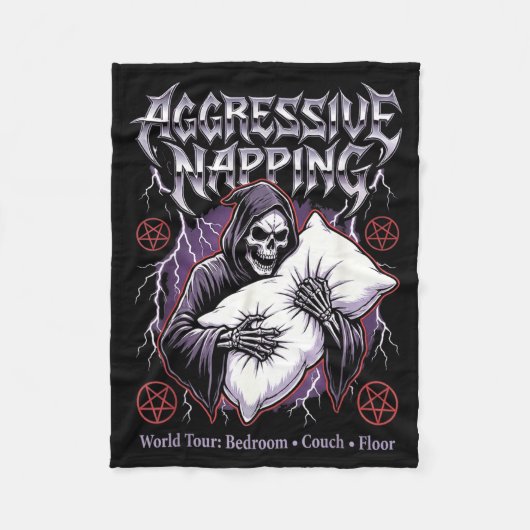 Aggressive Napng Funny Heavy Metal Grim Reaper Sle Fleece Deken (Voorkant)