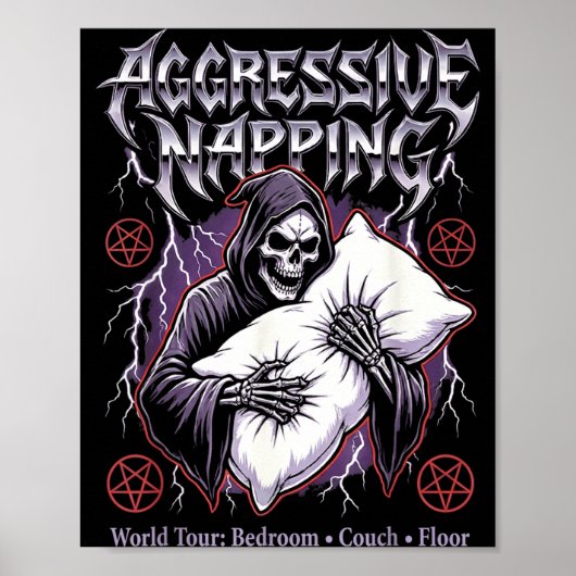 Aggressive Napng Funny Heavy Metal Grim Reaper Sle Poster (Voorkant)