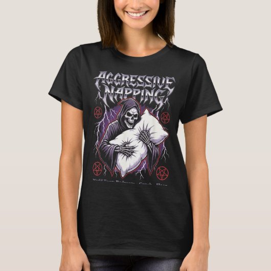 Aggressive Napng Funny Heavy Metal Grim Reaper Sle T-shirt (Voorkant)