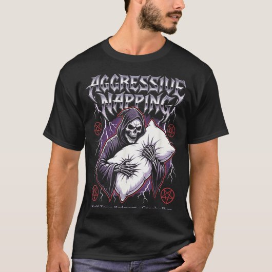 Aggressive Napng Funny Heavy Metal Grim Reaper Sle T-shirt (Voorkant)