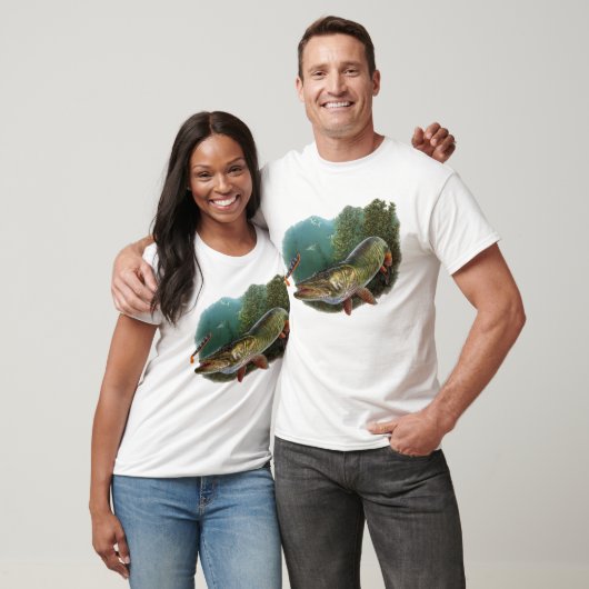 Aggressive Pike Fishing Art T-Shirt – Predator Fis (Unisex)