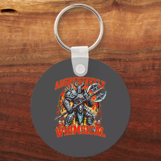 Aggressively Whimsical Dark Fantasy Warrior Battle Sleutelhanger (Voorkant)