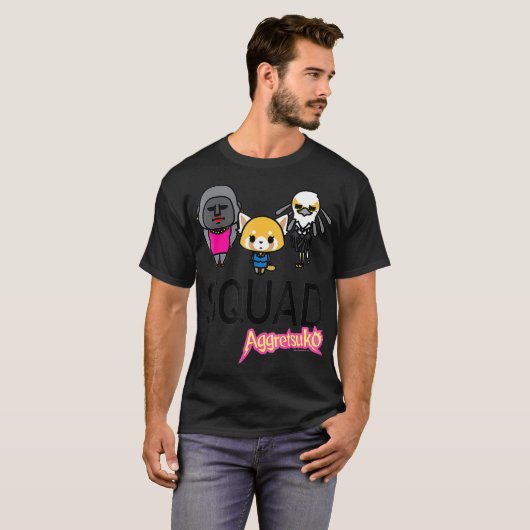 Aggretsuko en Friends Squad Tee Shirt (Voorkant volledig)