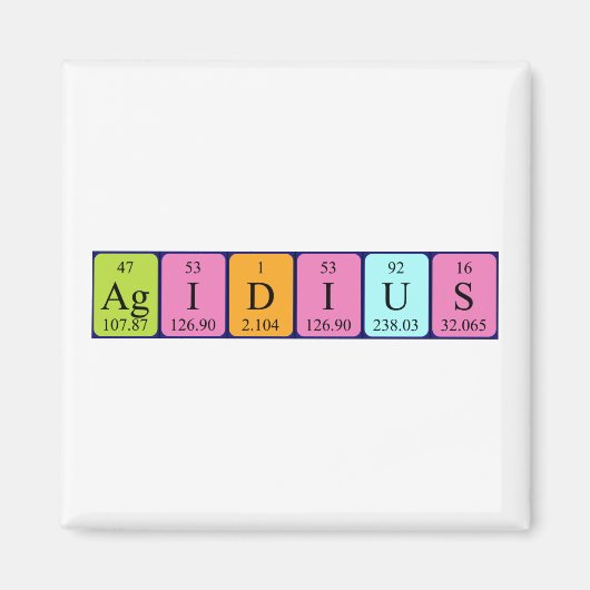 Ägidius periodieke lijstnaam magnet (Voorkant)