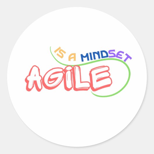 Agile is een klassieke mindset-ronde sticker (Voorkant)
