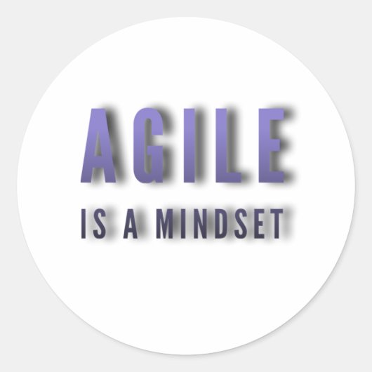 Agile is een klassieke mindset-ronde sticker (Voorkant)