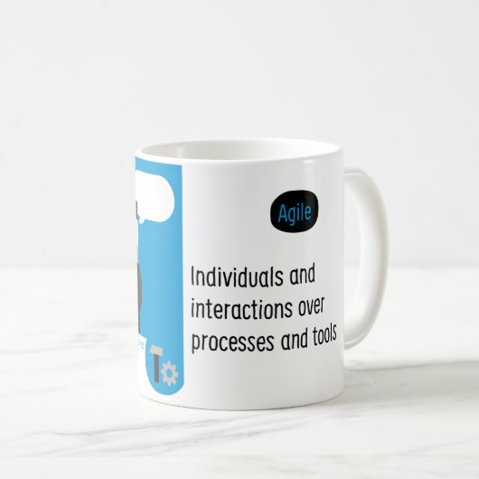 Agile Manifesto cup I. Koffiemok (Voorkant rechts)