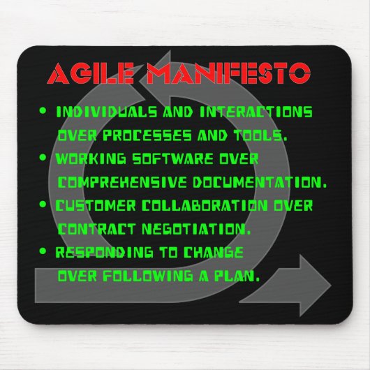 Agile Manifesto Mousepad Muismat (Voorkant)