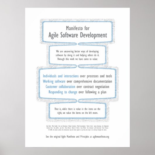Agile Manifesto Poster (Voorkant)