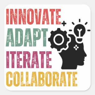 Agile Mindset Core Principles Positief Denken Vierkante Sticker