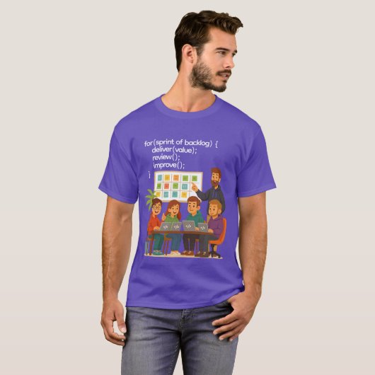 Agile Sprint Loop – Programmer T-Shirt (Voorkant volledig)