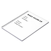 Agile stand-up notities notitieboek (Linkerzijde)