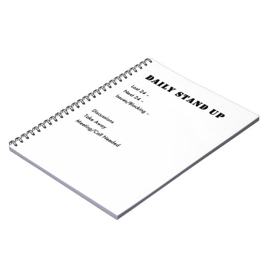 Agile stand-up notities notitieboek (Linkerzijde)