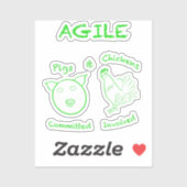 Agile, varkens en kippen software teams sticker (Vel)
