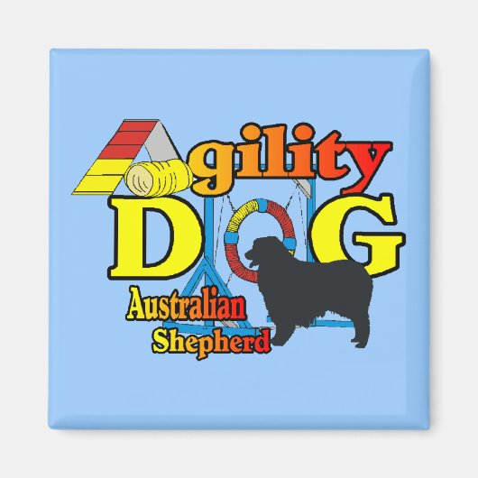 Agility Australian Shepherd Gifts Magneet (Voorkant)