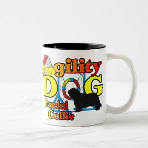 Agility Bearded Collie Gifts Tweekleurige Koffiemok