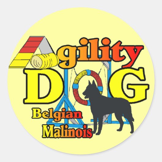Agility Belgische Malinois Gifts Stickers (Voorkant)