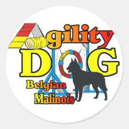 Agility Belgium Malinois Gifts Ronde Sticker
