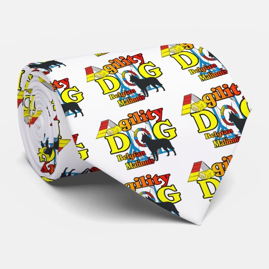 Agility Belgium Malinois Gifts Stropdas (Opgerold)