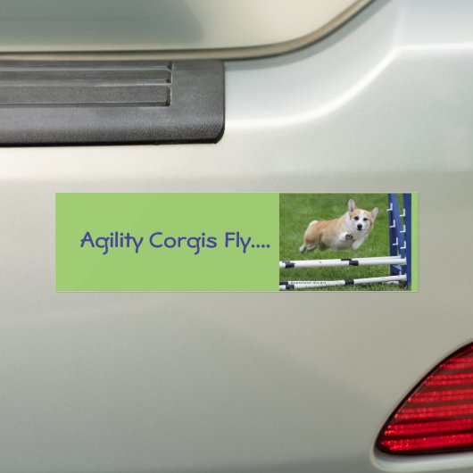 Agility Corgis Fly Bumpersticker (Op auto)
