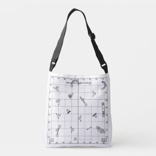 Agility Course Map Tote Crossbody Tas (Achterkant)