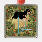 Agility Doberman Metalen Ornament (Voorkant)