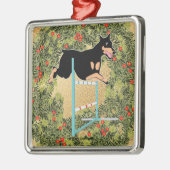 Agility Doberman Metalen Ornament (Links)