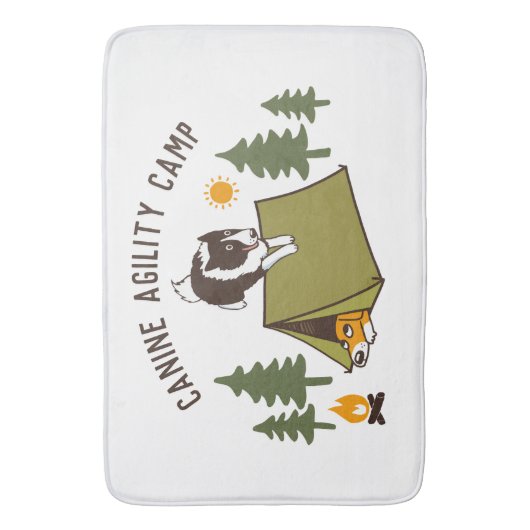 Agility Dog Cute Border Collie Camp Custom Badmat (Voorkant Verticaal)