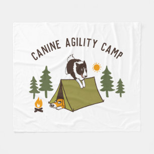 Agility Dog Cute Border Collie Camp Custom Fleece Deken