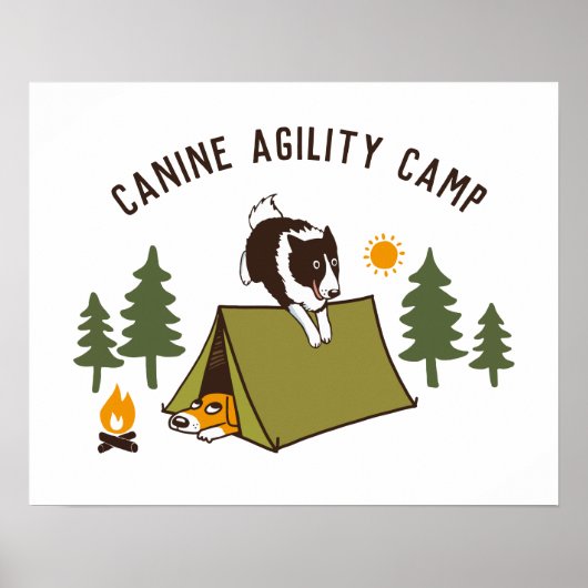 Agility Dog Cute Border Collie Camp Custom Poster (Voorkant)