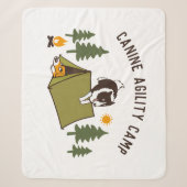Agility Dog Cute Border Collie Camp Custom Sherpa Deken (Voorkant)