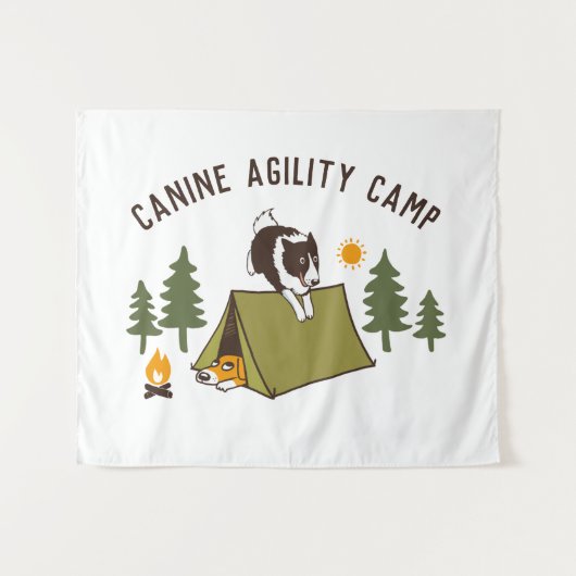 Agility Dog Cute Border Collie Camp Custom Wandkleed (Voorkant (horizontaal))