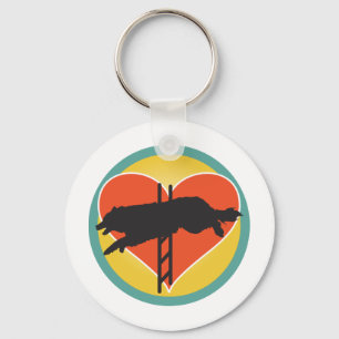 Agility Dog Heart Sleutelhanger