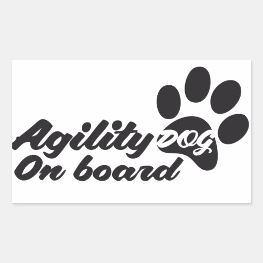Agility Dog On Board Rechthoekige Sticker (Voorkant)