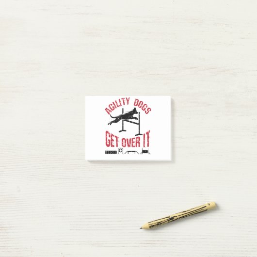 Agility Dogs krijgen er overheen Post-it® Notes (Op bureau)
