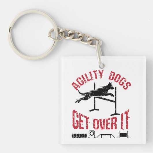 Agility Dogs krijgen er overheen Sleutelhanger (voorkant)