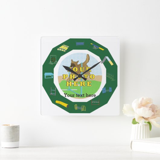 Agility Foto aanpassen Vierkante Klok (Huis)