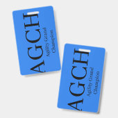 Agility Grand Champion Kennel Tag Badge (Voor- en achterkant)