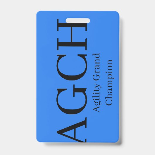Agility Grand Champion Kennel Tag Badge (Voorzijde)