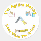 Agility Happy Ronde Sticker (Voorkant)