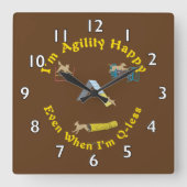 Agility Happy Vierkante Klok (Voorkant)