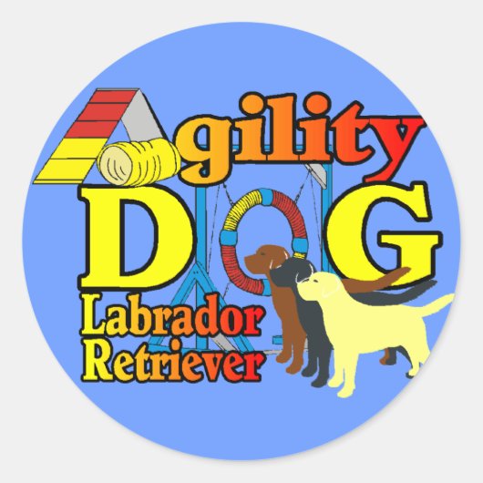 Agility labrador Retriever Ronde Sticker (Voorkant)