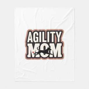Agility Moeder Vintage Honden Agility Silhouet Typ Fleece Deken