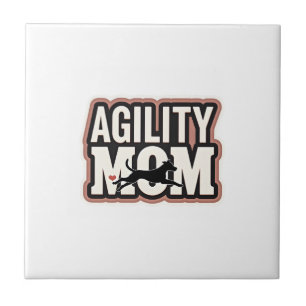 Agility Moeder Vintage Honden Agility Silhouet Typ Tegeltje