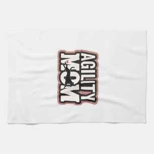 Agility Moeder Vintage Honden Agility Silhouet Typ Theedoek