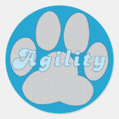 Agility Paw Ronde Sticker (Voorkant)