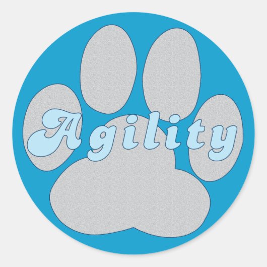 Agility Paw Ronde Sticker (Voorkant)