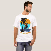 Agility Summer Vibes: Retro Sunset Jumping Dog Ar T-shirt (Voorkant volledig)